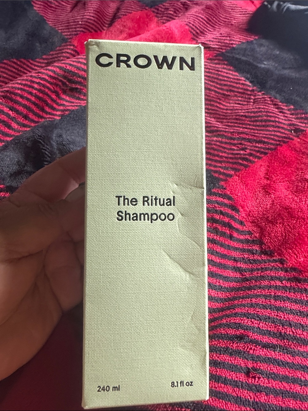 Crown The Ritual Shampoo - Sage Green Box with Black Text